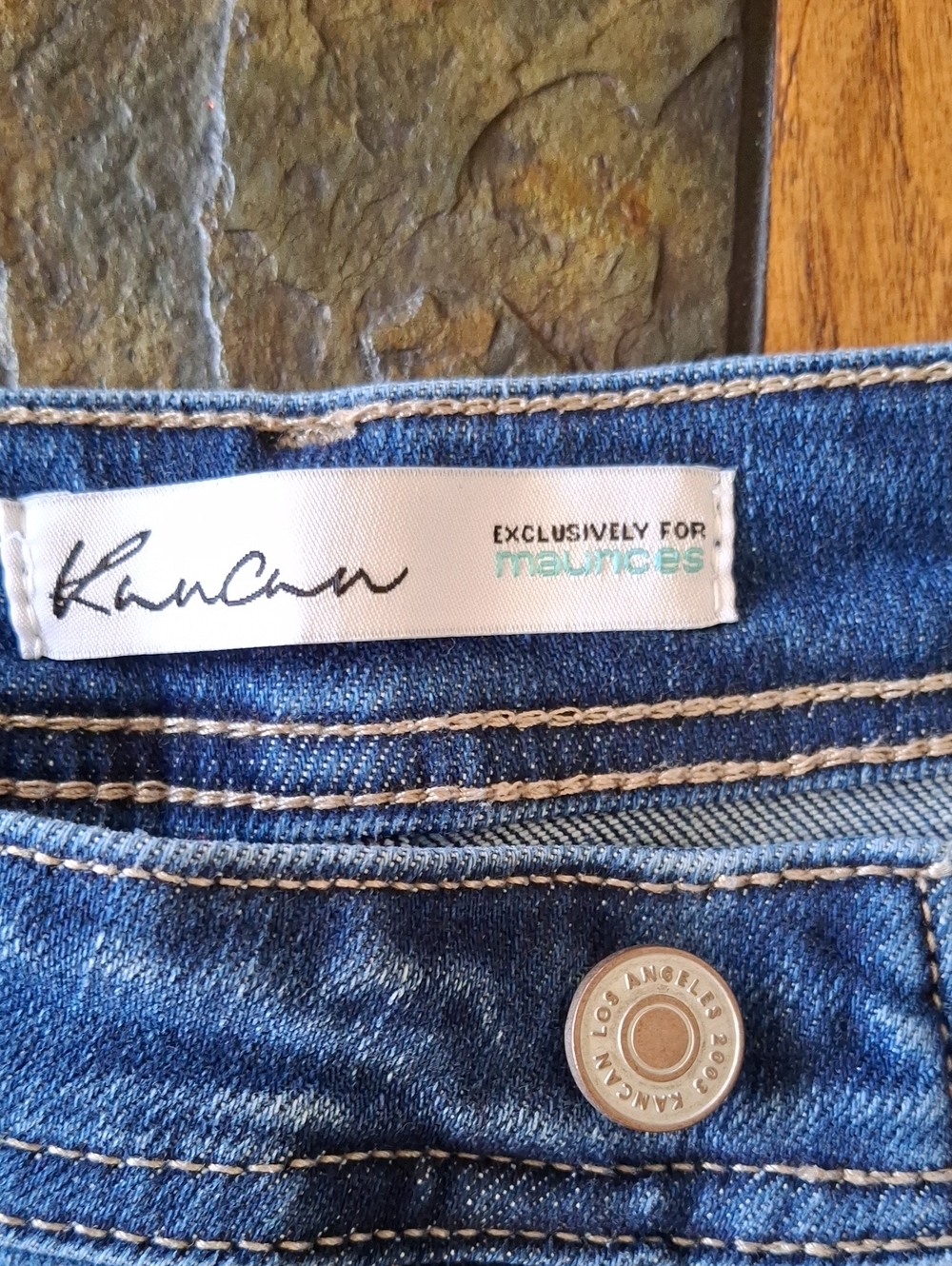 KanCan Medium Blue Distressed Flare Leg Jeans - Picture 7 of 9